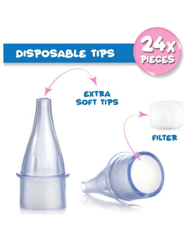 Aspirador Nasal Manual BVE Medikal con 24 Puntas Desechables