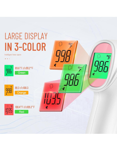Termómetro Digital Sin Contacto Viproud Rosa - Alarma de Fiebre