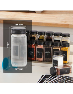 Set de 36 Tarros de Especias de Vidrio 4oz con Etiquetas 2