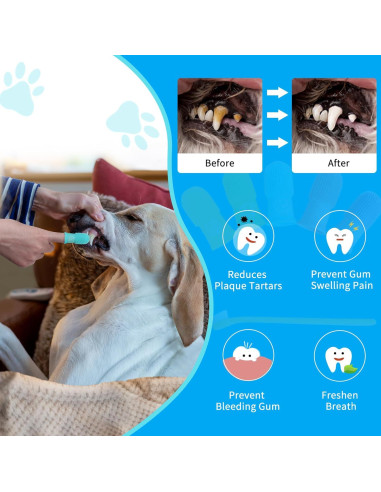 Cepillo de Dientes para Perros Powerfeng - Kit 5+1 Silicona