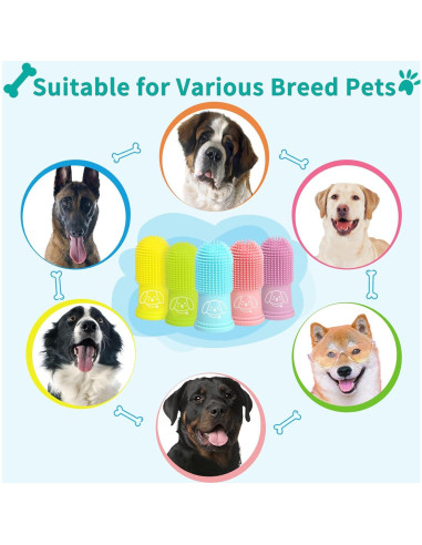 Cepillo de Dientes para Perros Powerfeng - Kit 5+1 Silicona