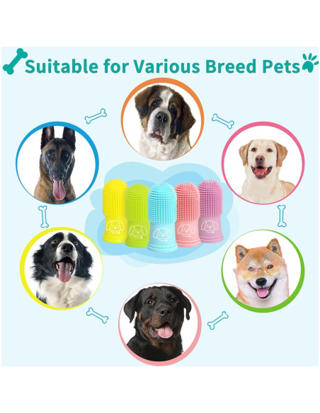 Cepillo de Dientes para Perros Powerfeng - Kit 5+1 Silicona