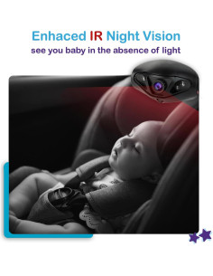 Cámara de Auto para Bebés Leo y Ella 5" 1080P con Visión Nocturna 2