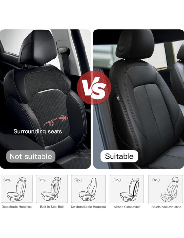 Fundas de Asiento de Coche DREAHOTEXTIL Universales 2 Pcs Gris