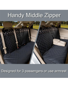 Funda de Asiento de Coche para Perros YOVEEKLE Negra Impermeable 2