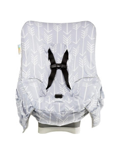 Cubierta de Asiento de Auto Infantil Niko Easy-Wash - Algodón Jersey Flechas Grises - Ajuste Universal
