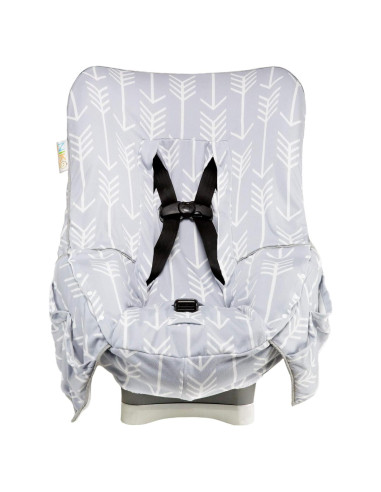Cubierta de Asiento de Auto Infantil Niko Easy-Wash - Algodón Jersey Flechas Grises - Ajuste Universal