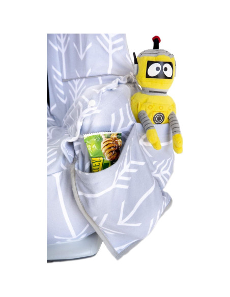 Cubierta de Asiento de Auto Infantil Niko Easy-Wash - Algodón Jersey Flechas Grises - Ajuste Universal