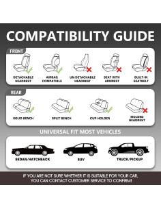 Fundas de Asiento de Coche WENNFOUR Beige Universal 2 Pzas 2