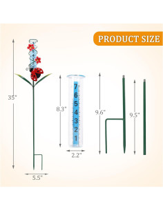 Medidor de Lluvia Decorativo WONDER GARDEN 88.9 cm Rojo 2