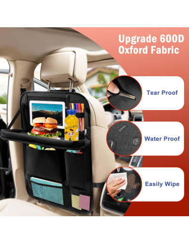 Organizador de Asiento Trasero Zecirl con Bandeja Plegable 6 Bolsillos