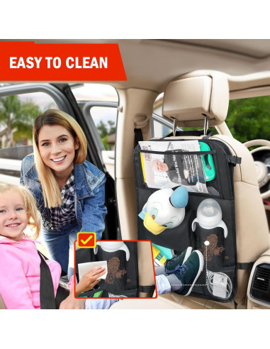 Organizador de Asiento Trasero Zecirl con Bandeja Plegable 6 Bolsillos
