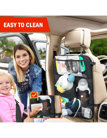 Organizador de Asiento Trasero Zecirl con Bandeja Plegable 6 Bolsillos