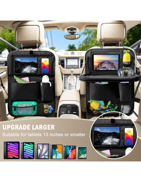 Organizador de Asiento Trasero Zecirl con Bandeja Plegable 6 Bolsillos