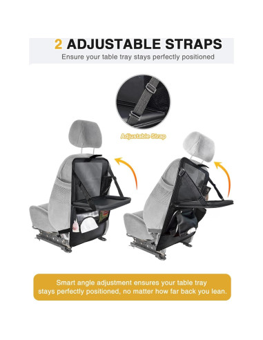 Organizador de Asiento Trasero de Coche Drsvabze - 2 Piezas con Soporte para Tableta y Bandeja Plegable