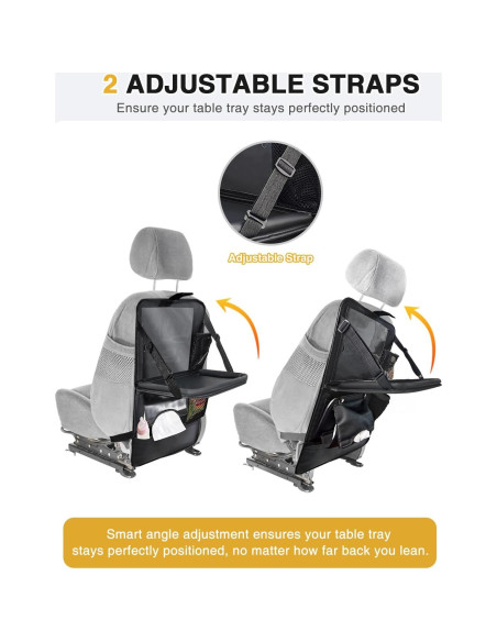 Organizador de Asiento Trasero de Coche Drsvabze - 2 Piezas con Soporte para Tableta y Bandeja Plegable