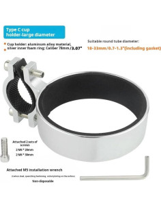 Soporte para Taza de Manillar UIVXXUD Aluminio Plata 78mm 2