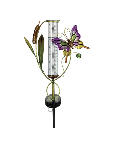 Medidor de Lluvia Solar LED Bits y Piezas Mariposa 63.5 cm