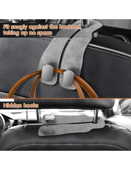 Ganchos Dobles para Respaldo de Asiento de Auto Taefuwr - Gris