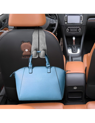 Ganchos Dobles para Respaldo de Asiento de Auto Taefuwr - Gris