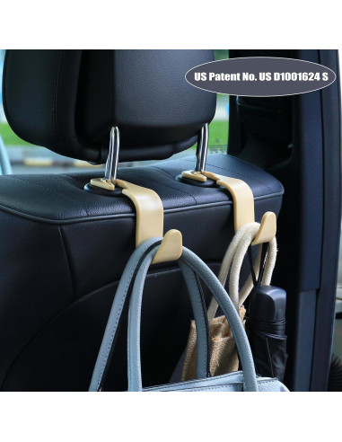 Gancho para Reposacabezas de Coche Amooca - 4 Piezas Beige