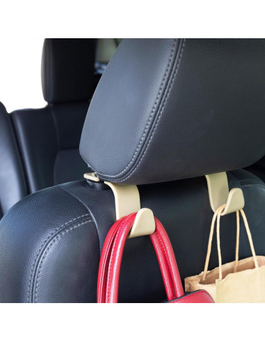 Gancho para Reposacabezas de Coche Amooca - 4 Piezas Beige