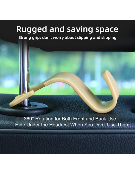 Gancho para Reposacabezas de Coche Amooca - 4 Piezas Beige