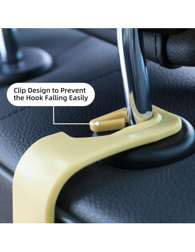 Gancho para Reposacabezas de Coche Amooca - 4 Piezas Beige