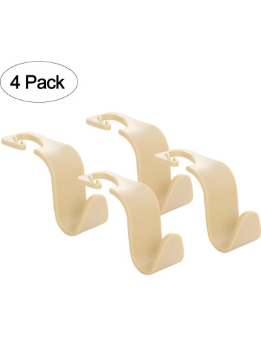 Gancho para Reposacabezas de Coche Amooca - 4 Piezas Beige