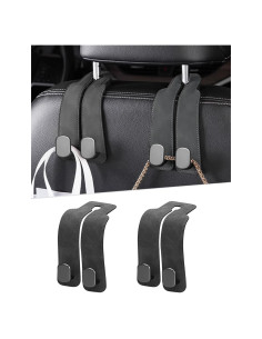 Ganchos para Cabezal de Asiento Sousac - 2 Pcs, Gris, Cuero