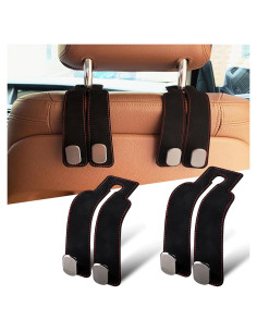 Gancho de Almacenamiento para Respaldo de Asiento ANDOLAB - Doble Gancho Negro 2 Pzs