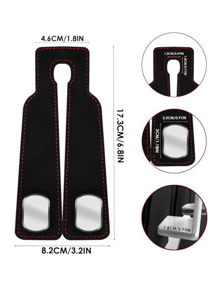 Gancho de Almacenamiento para Respaldo de Asiento ANDOLAB - Doble Gancho Negro 2 Pzs