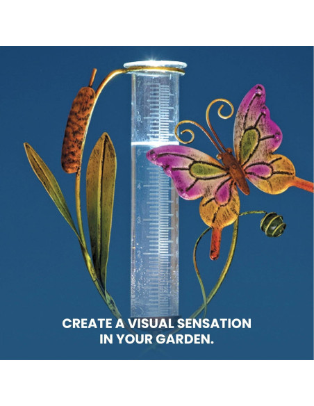 Medidor de Lluvia Solar LED Bits y Piezas Mariposa 63.5 cm