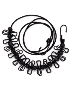 Cuerda de Ropa Retráctil GDFYMI 3.35m con 12 Pinzas - Negro