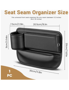 Organizador de Espacio entre Asientos Huakaile Negro 20x30 cm 2