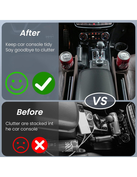 Organizador de Espacio entre Asientos de Coche NYEONHRT Marrón - 2 Unidades