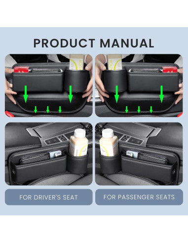 Organizador de Espacio entre Asientos de Coche NYEONHRT Marrón - 2 Unidades