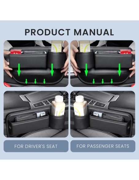 Organizador de Espacio entre Asientos de Coche NYEONHRT Marrón - 2 Unidades