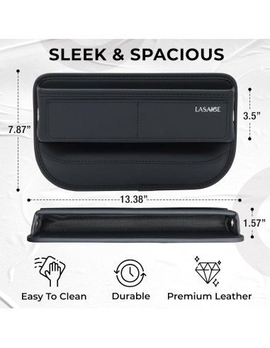 Organizador de Auto LASAIGE Relleno Espacio entre Asientos Negro