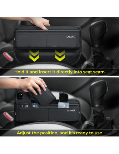 Organizador de Auto LASAIGE Relleno Espacio entre Asientos Negro