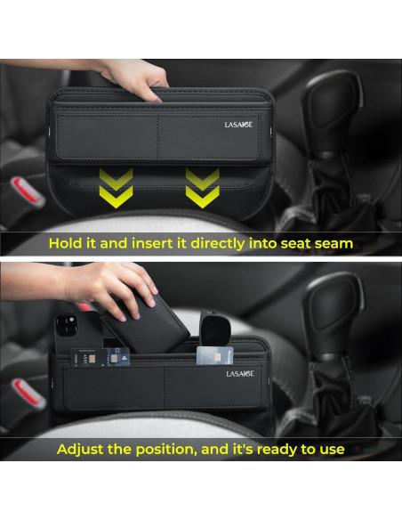 Organizador de Auto LASAIGE Relleno Espacio entre Asientos Negro