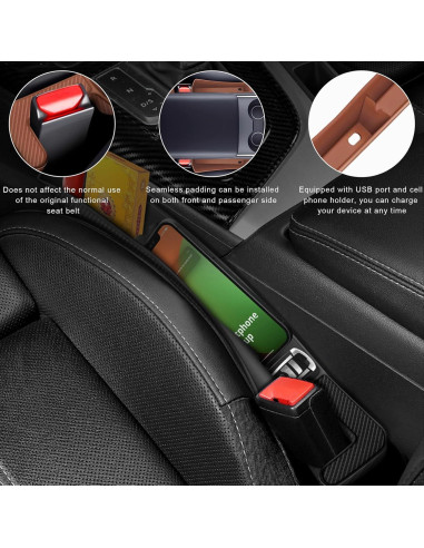 Organizador de Relleno Espacio Asientos Coche SHMZK 2PCS Marrón