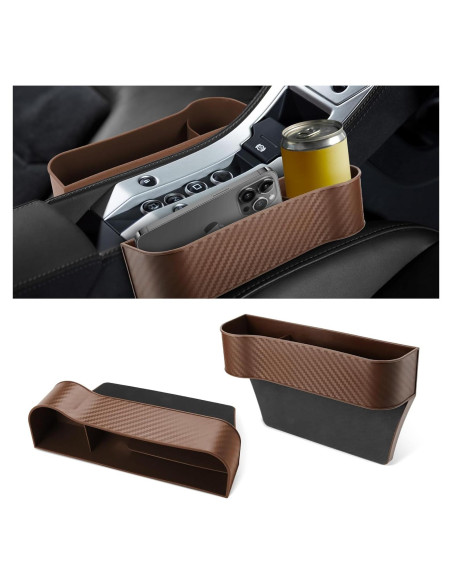 Organizador de Relleno Espacio Asientos Coche Hbxdeco 2PCS Marrón