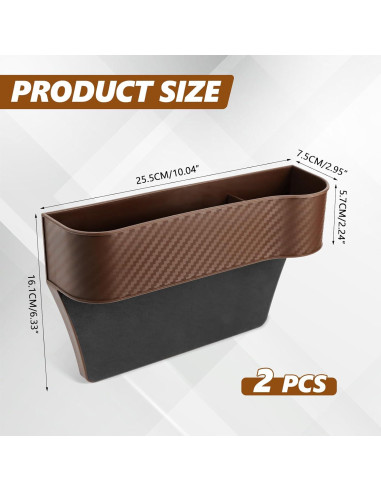 Organizador de Relleno Espacio Asientos Coche Hbxdeco 2PCS Marrón
