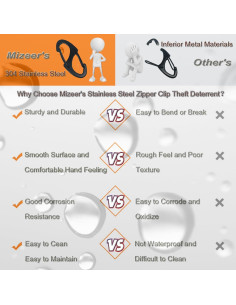 Clips de Cierre Antirrobo Mizeer Acero Inoxidable 6PCS 2