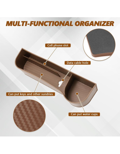 Organizador de Relleno Espacio Asientos Coche Hbxdeco 2PCS Marrón
