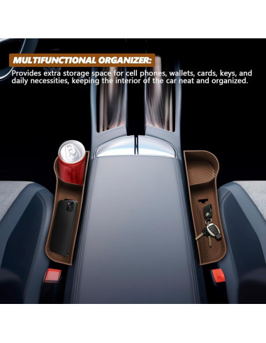 Organizador de Relleno Espacio Asientos Coche Hbxdeco 2PCS Marrón