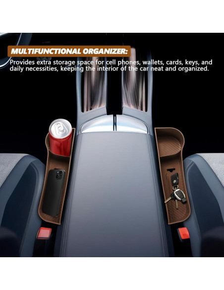 Organizador de Relleno Espacio Asientos Coche Hbxdeco 2PCS Marrón