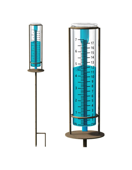 Pluviómetro X-PREK de Vidrio 17.78 cm Decorativo para Jardín