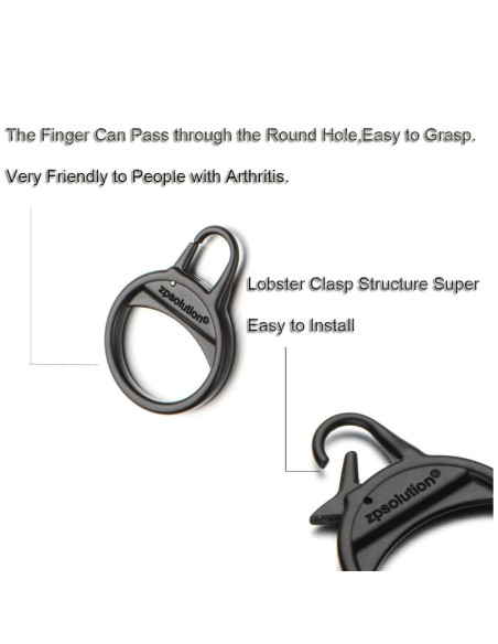 Tiradores de Cremallera Zpsolution Acero Inoxidable Negro